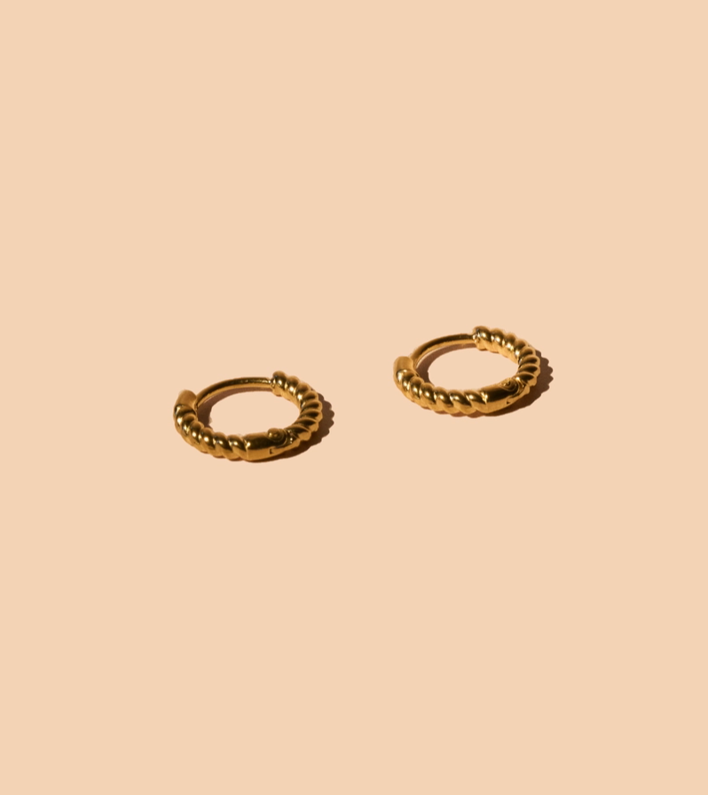 braided huggie hoops